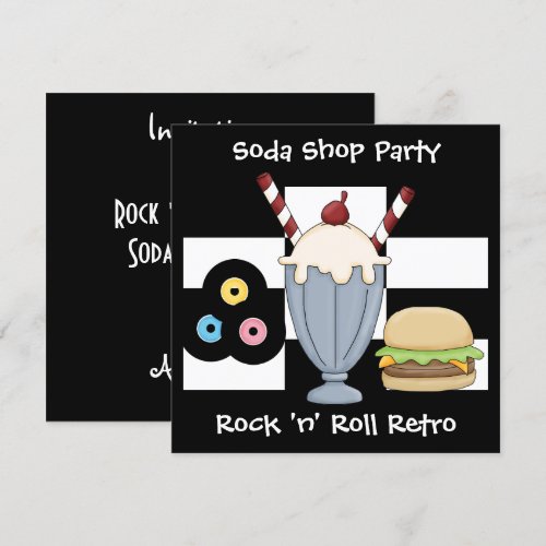 Invitation Rock 'n' Roll Retro Soda Shop Party