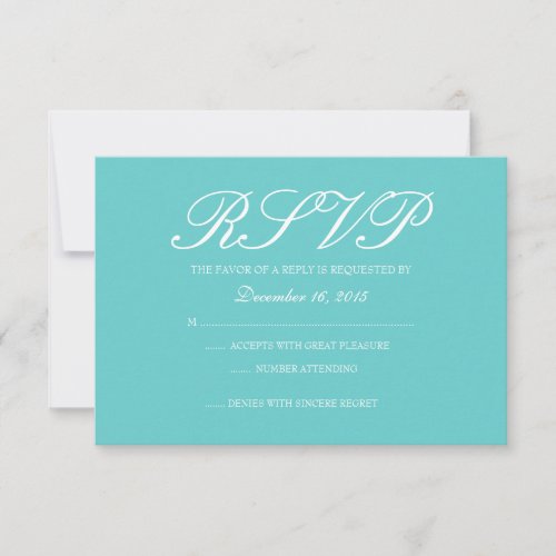 Invitation RSVP Card-RSVP-turq
