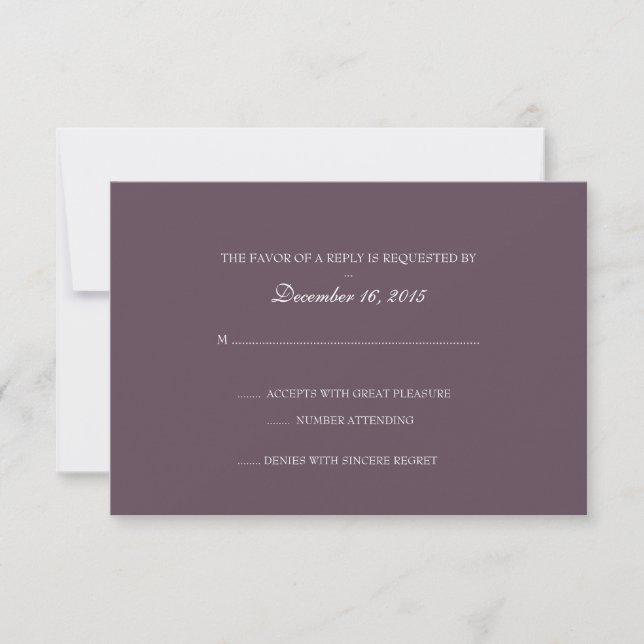 Invitation RSVP | Fine Wine |pu (Front)