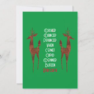 Invitation- Santa's Reindeer -Rudolph Invitation