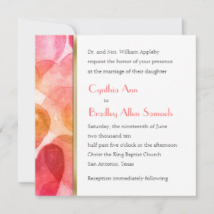 Invitation Square Watercolor Hearts
