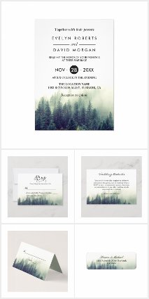 Invitation Suite: Winter Pine Tree Forest Theme
