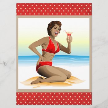 Invitation Summer Pin-up With Cocktail by Medusa81 at Zazzle