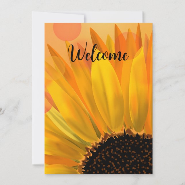 Invitation sunflower card with Customizable text (Front)