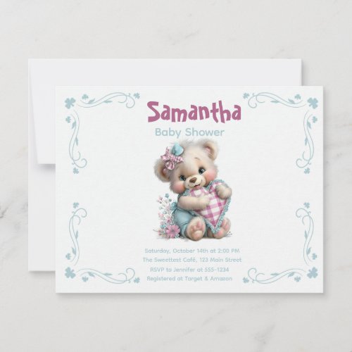 Invitation Teddy Bear Baby Shower