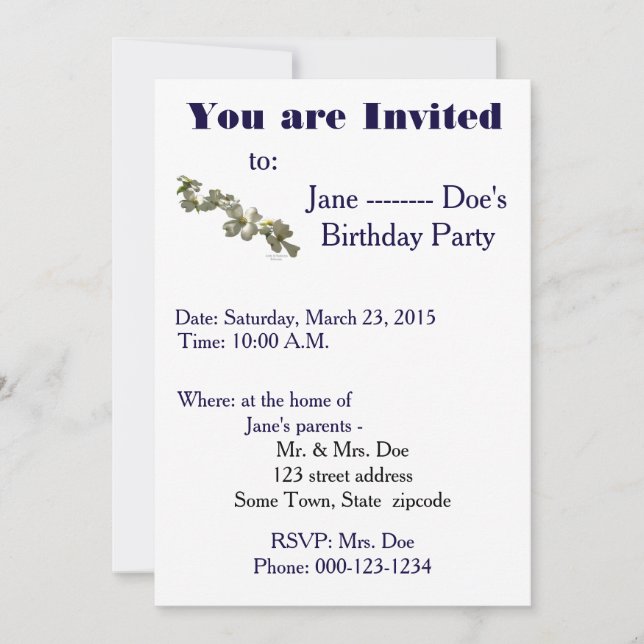 Invitation Template (Front)
