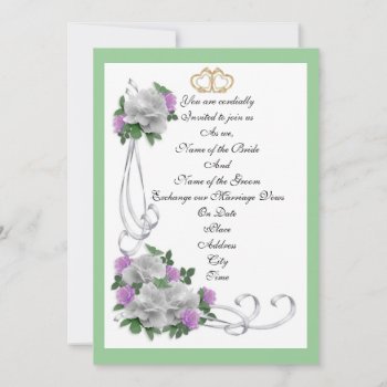 Invitation Template Elegant White Roses by Irisangel at Zazzle
