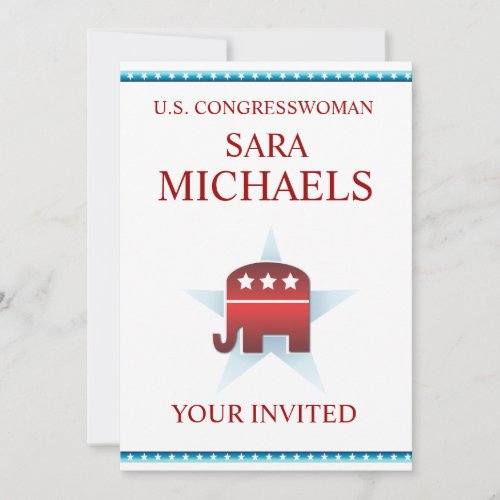 Invitation Template Republican Elephant