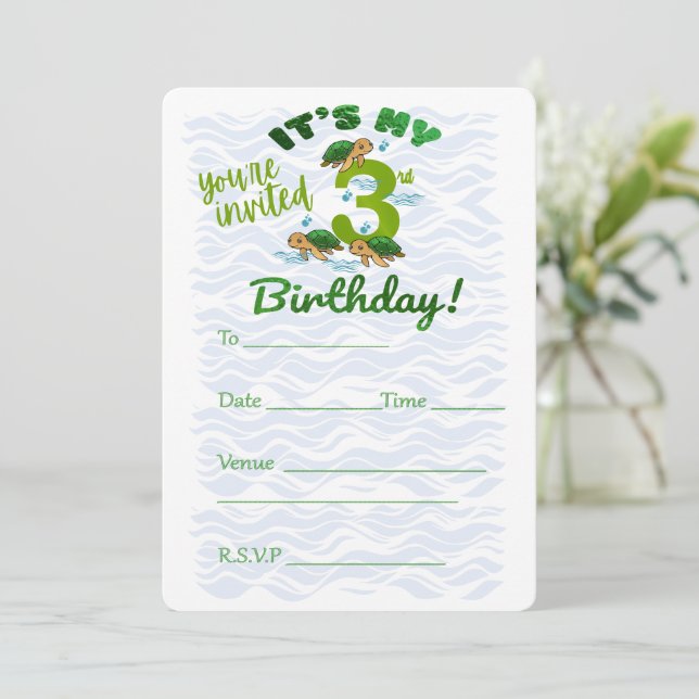 Invitation Third Birthday (Standing Front)