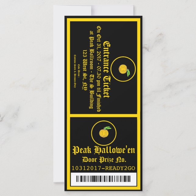 Invitation Ticket for Hallowe'en Party 2 (Front)