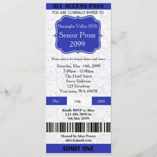 Invitation Ticket Prom, any occasion,easy DIY