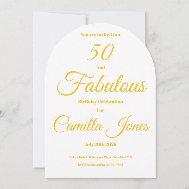Invitation to a 50th Birthday Party (Front)