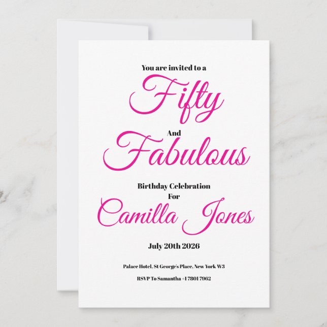 Invitation to a 50th Birthday Party (Front)