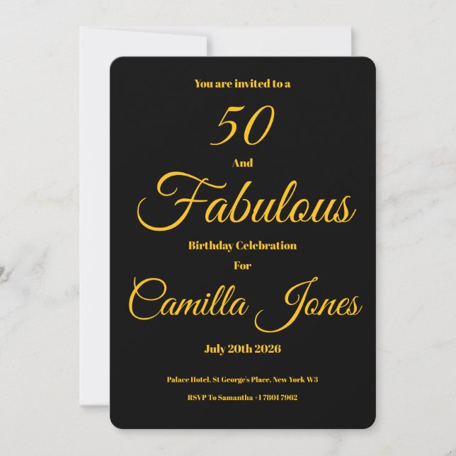 Invitation to a 50th Birthday Party (Front)