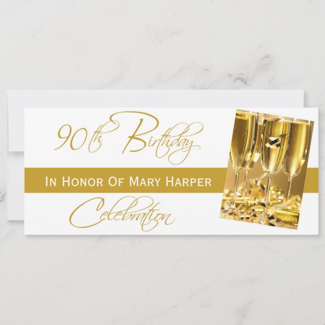 Invitation to a 90th Birthday Party Celebration (Front)