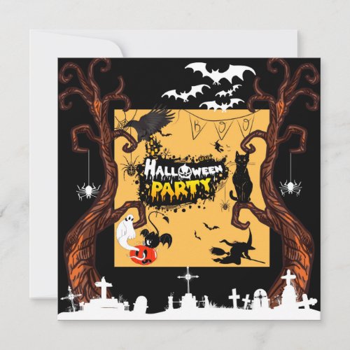 Invitation to a scary and spooky halloween party  