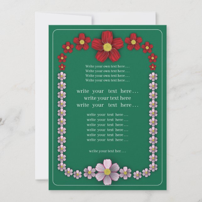 invitation to a turkish wedding with flowers (Front)