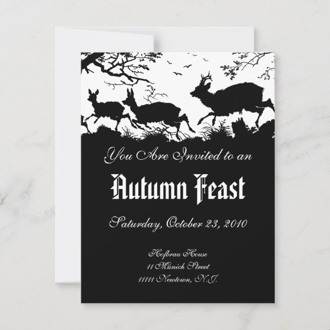 Invitation to an Autumn Feast or Harvest Ball (Front)