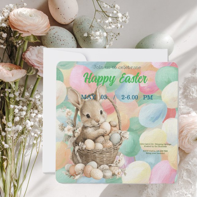 invitation to Easter with cute Rabbit (Creator Uploaded)
