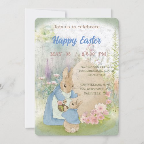 invitation to Easter with Peter Rabbit