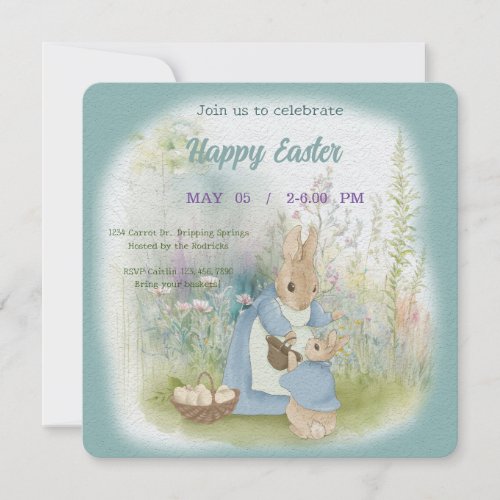 invitation to Easter with Peter Rabbit