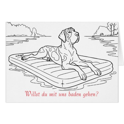 Invitation to go swimming with Great Dane