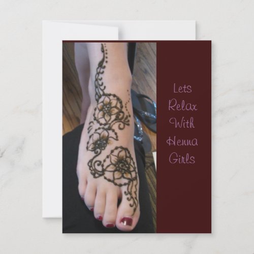 Invitation to relax henna time