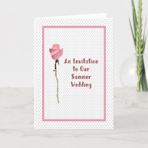 Invitation to Summer Wedding Rose and Polka Dots