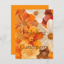 Invitation to the Garden Party Retro 1970 style