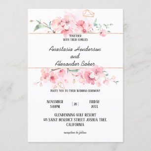 Invitation to wedding ceremony.