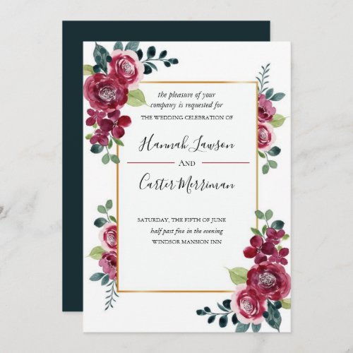 Invitation to wedding with floral framing