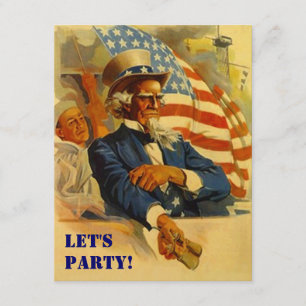 Invitation Uncle Sam Independence Day 4th of July