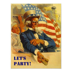 Invitation Uncle Sam Independence Day 4th of July