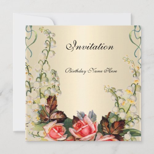 Invitation Victorian Pretty Floral Roses