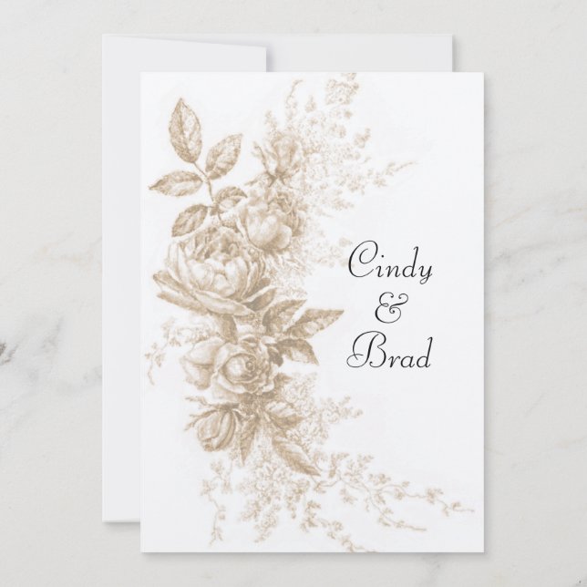 Invitation Vintage Floral Spray (Back)