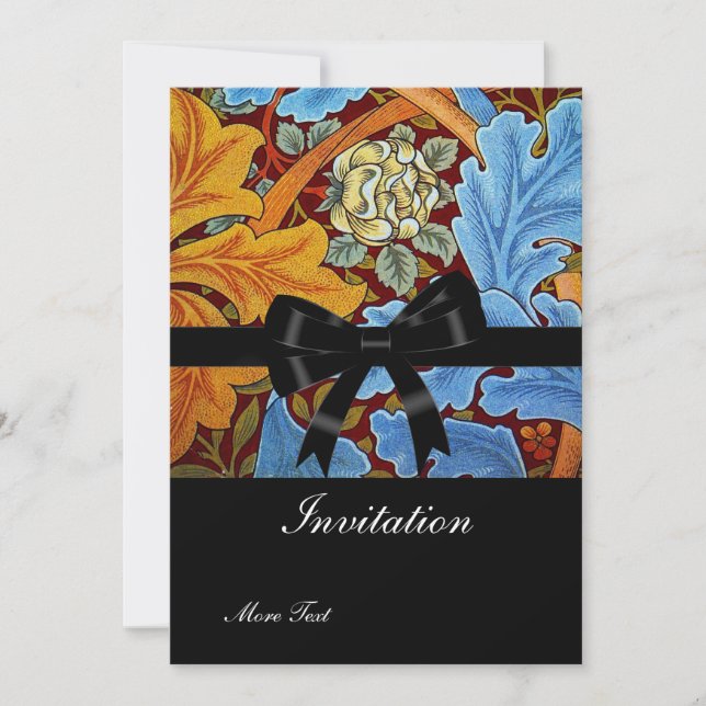 Invitation Vintage Retro Victorian William Morris (Front)