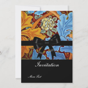 Invitation Vintage Retro Victorian William Morris