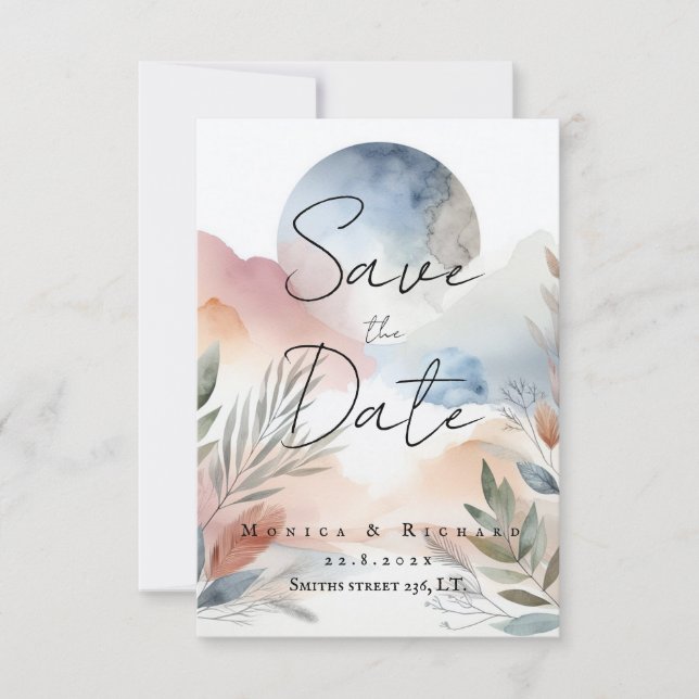 Invitation Wedding aquarel (Front)