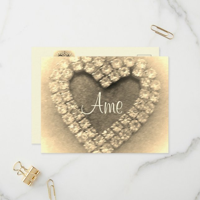 INVITATION WEDDING DAY ROMANTIC DESIGN POSTCARD (Front/Back In Situ)