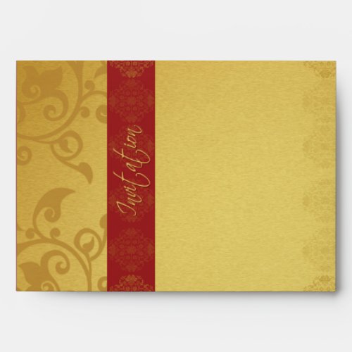 Invitation Wedding Envelope Golden Red