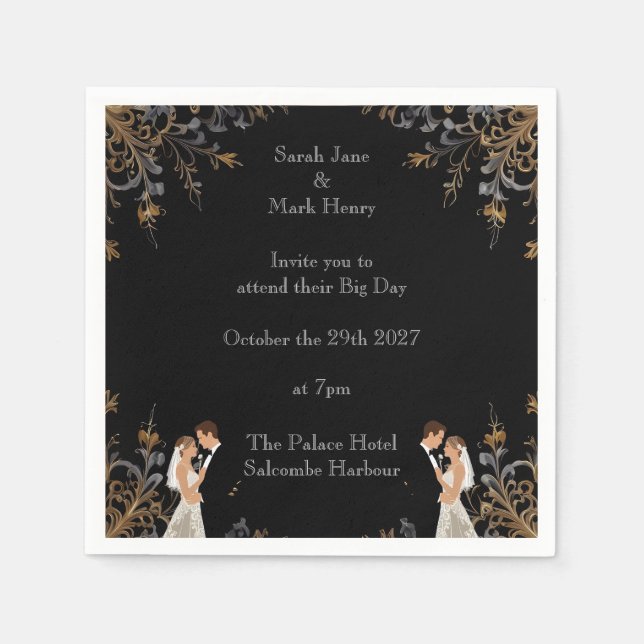 Invitation Wedding layout you can personalize Napkins (Front)
