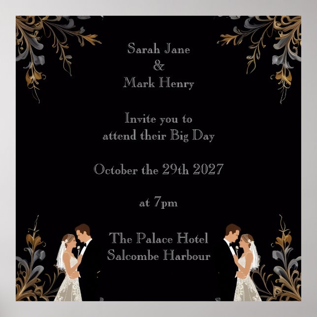 Invitation Wedding layout you can personalize Poster (Front)