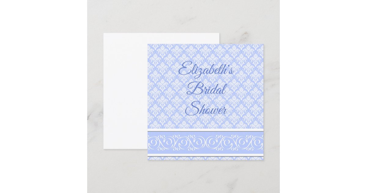 Invitation Wedgewood Blue Damask Zazzle