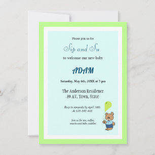 Invitation welcome baby boy