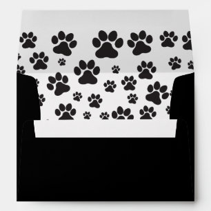 Invitation white black envelope