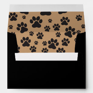 Invitation white brown and black envelope