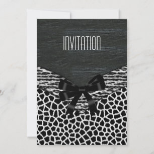 Invitation Wild Black White