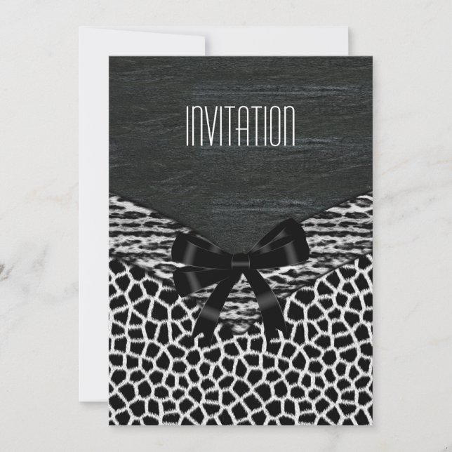 Invitation Wild Black White (Front)