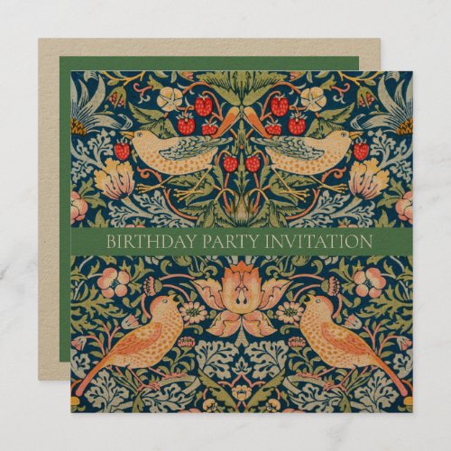 INVITATION  WILLIAM MORRIS  STRAWBERRY THIEVES