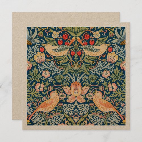 INVITATION  WILLIAM MORRIS  STRAWBERRY THIEVES